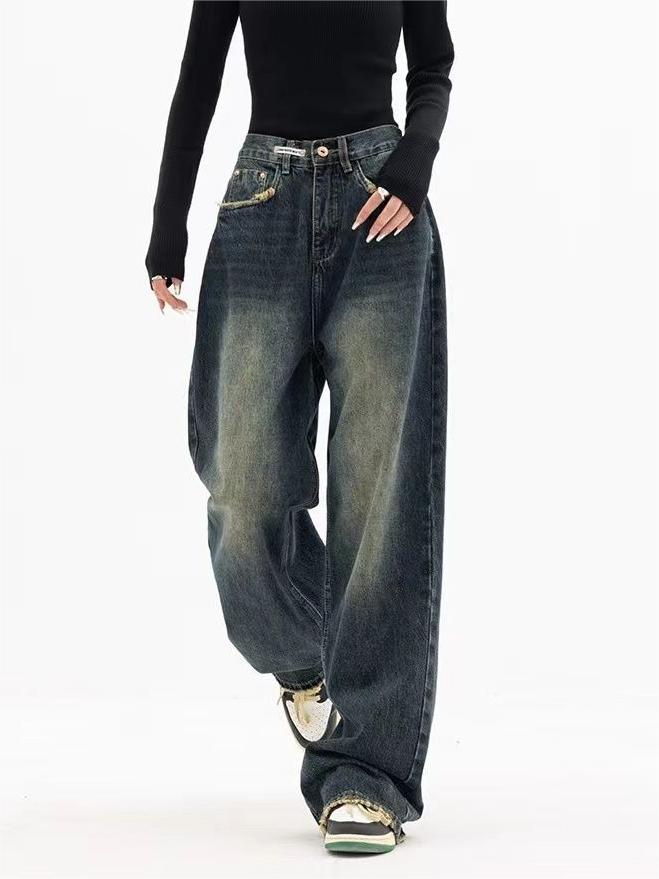 NOUVEAU RICHE Baggy Boyfriend Jeans Vintage Look Verwaschenem Effekt Damen