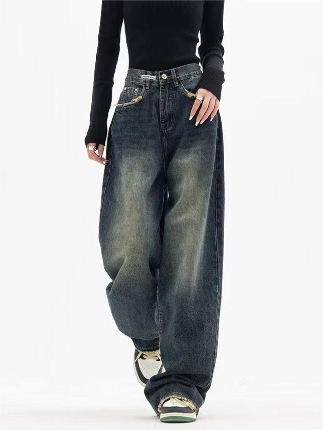 NOUVEAU RICHE Baggy Boyfriend Jeans Vintage Look Verwaschenem Effekt Damen