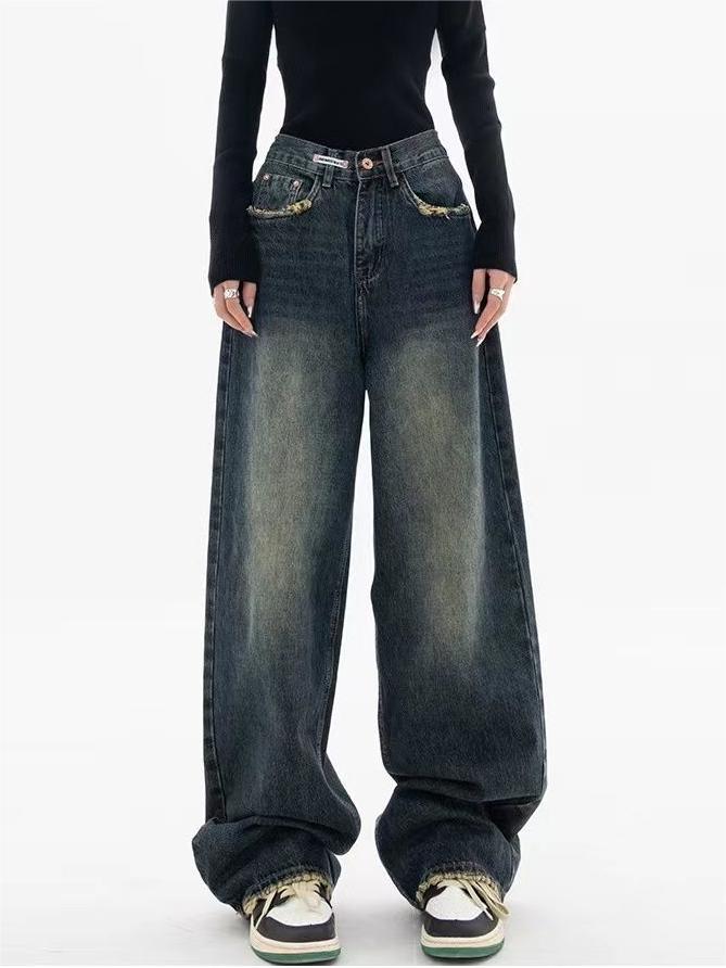 NOUVEAU RICHE Baggy Boyfriend Jeans Vintage Look Verwaschenem Effekt Damen