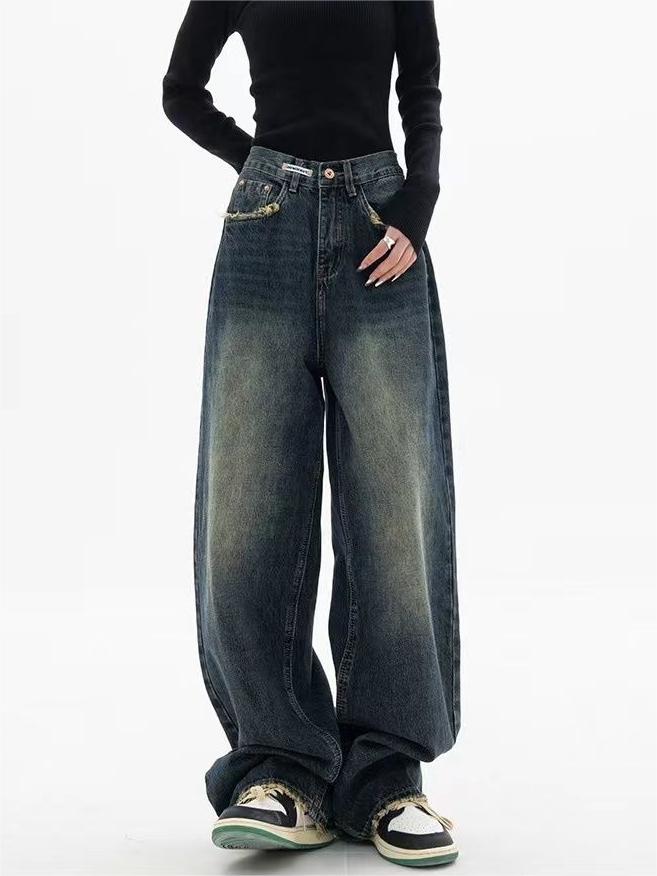 NOUVEAU RICHE Baggy Boyfriend Jeans Vintage Look Verwaschenem Effekt Damen