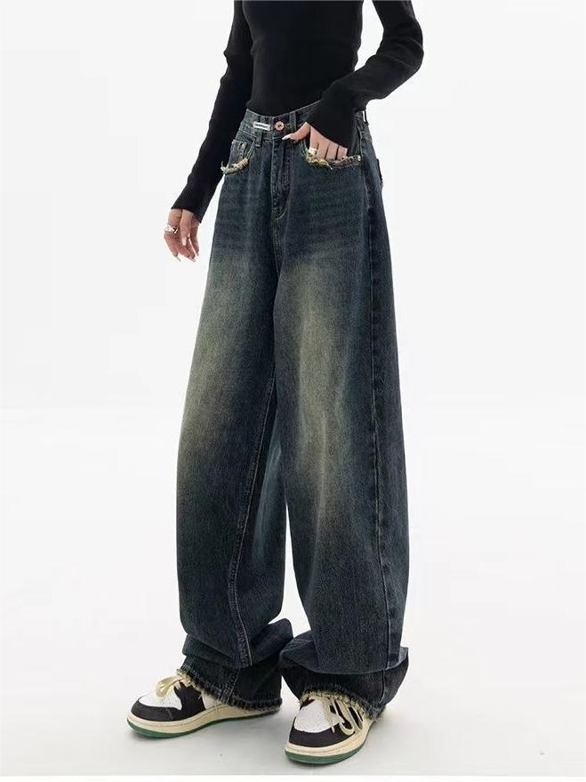 NOUVEAU RICHE Baggy Boyfriend Jeans Vintage Look Verwaschenem Effekt Damen