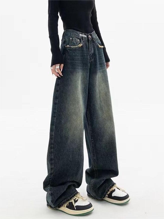 NOUVEAU RICHE Baggy Boyfriend Jeans Vintage Look Verwaschenem Effekt Damen