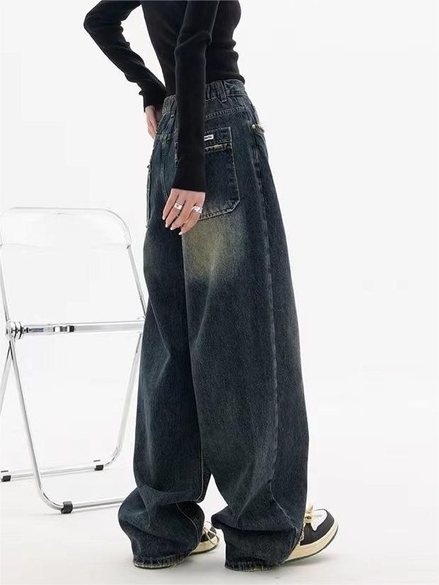 NOUVEAU RICHE Baggy Boyfriend Jeans Vintage Look Verwaschenem Effekt Damen