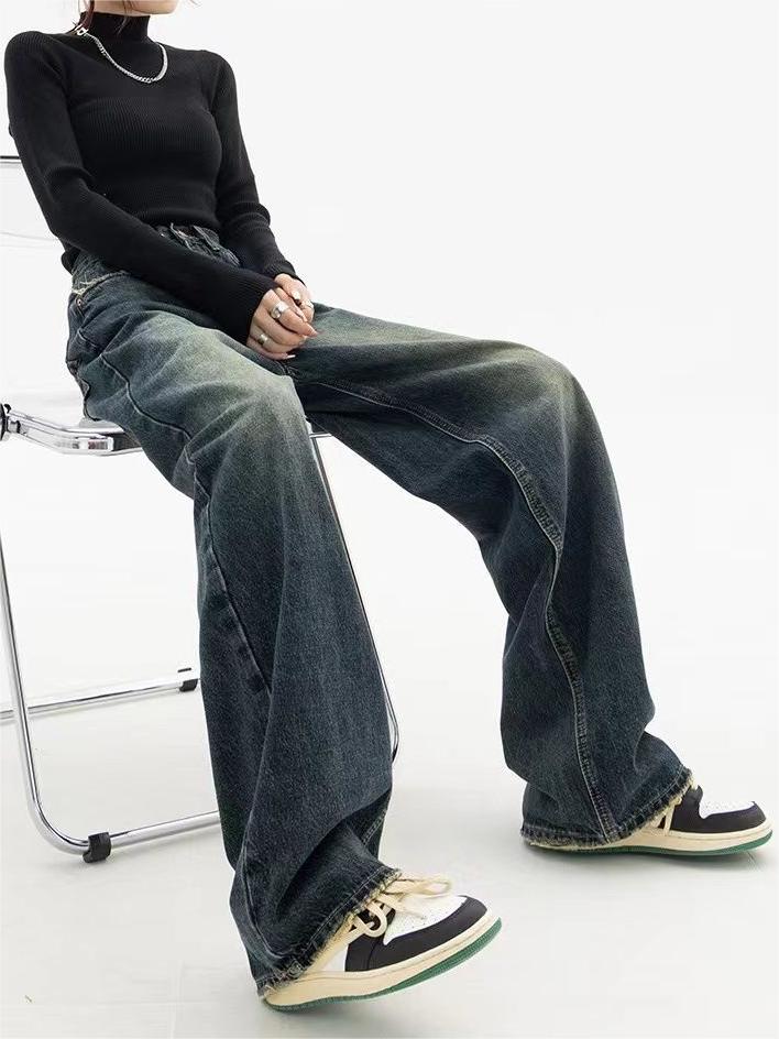 NOUVEAU RICHE Baggy Boyfriend Jeans Vintage Look Verwaschenem Effekt Damen