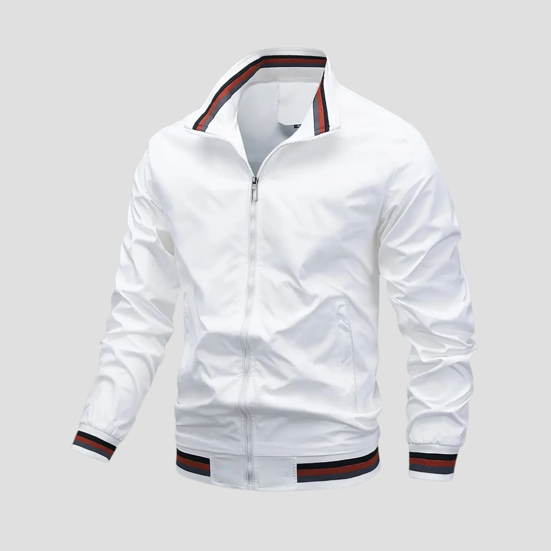 NOUVEAU RICHE Windbreaker Jacke Leicht Winddicht Atmungsaktiv Sportlich Weiß