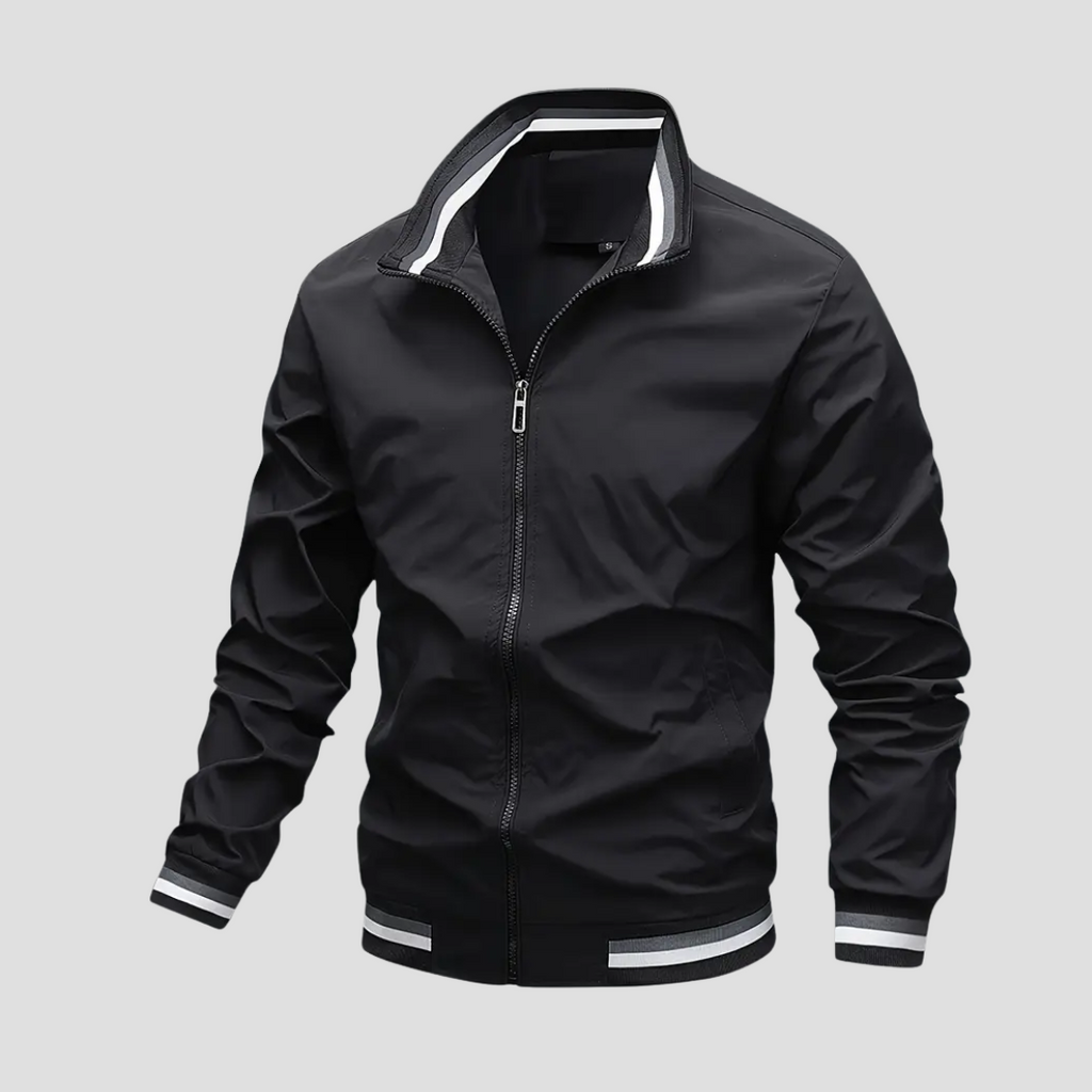 NOUVEAU RICHE Windbreaker Jacke Leicht Winddicht Atmungsaktiv Sportlich Schwarz