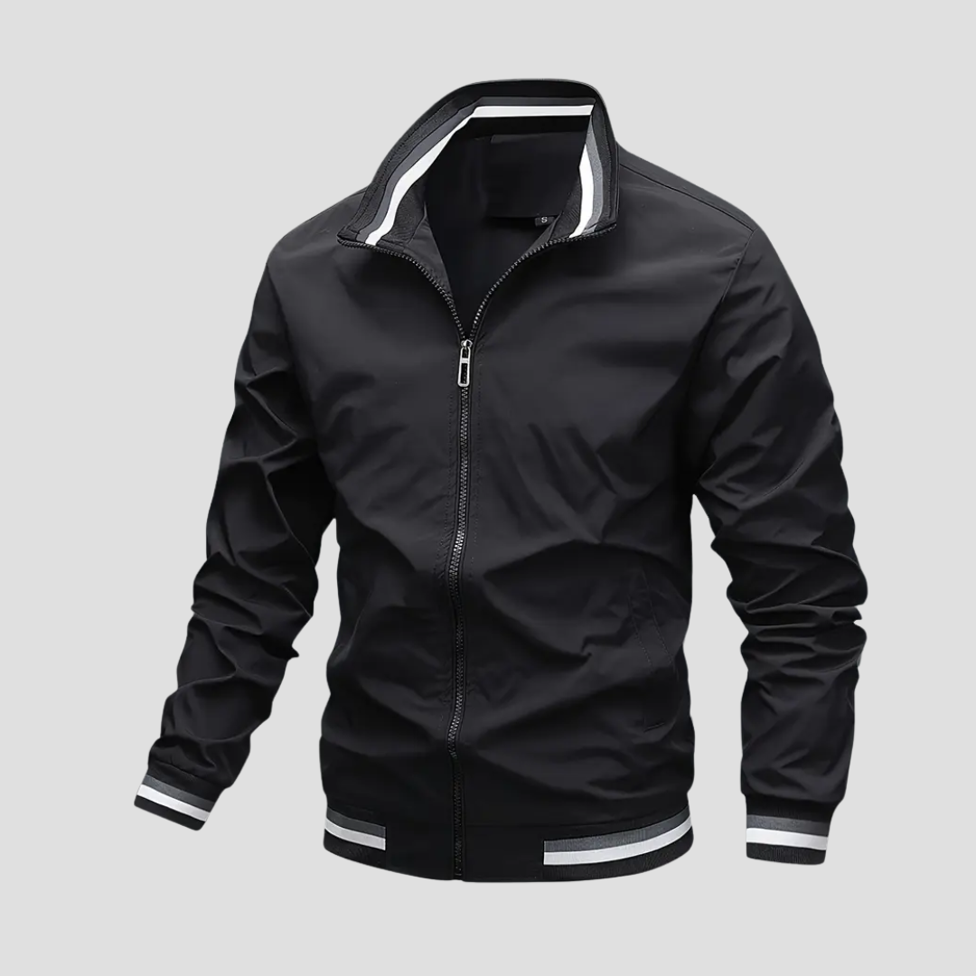 NOUVEAU RICHE Windbreaker Jacke Leicht Winddicht Atmungsaktiv Sportlich Schwarz
