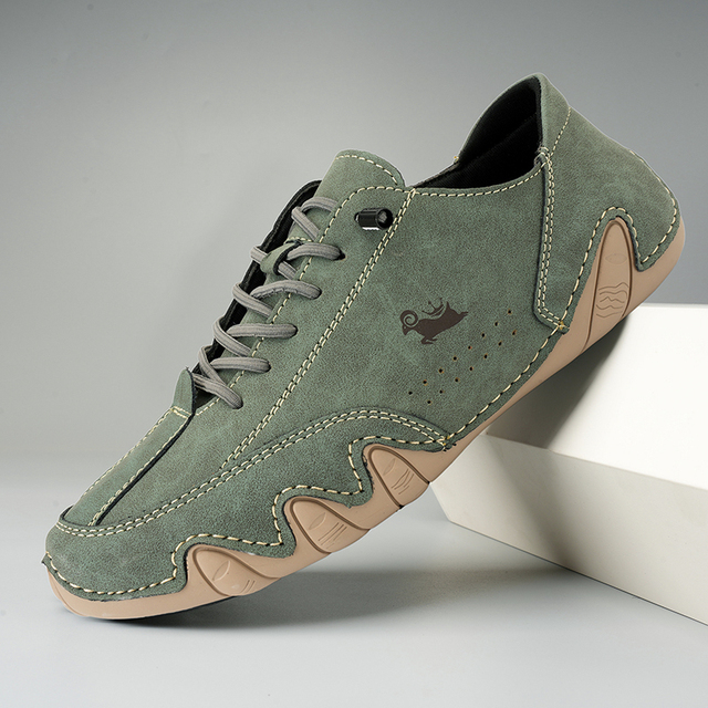 NOUVEAU RICHE Barfuß Lederschuhe Ultraflex Natürliche Fußgesundheit Grün