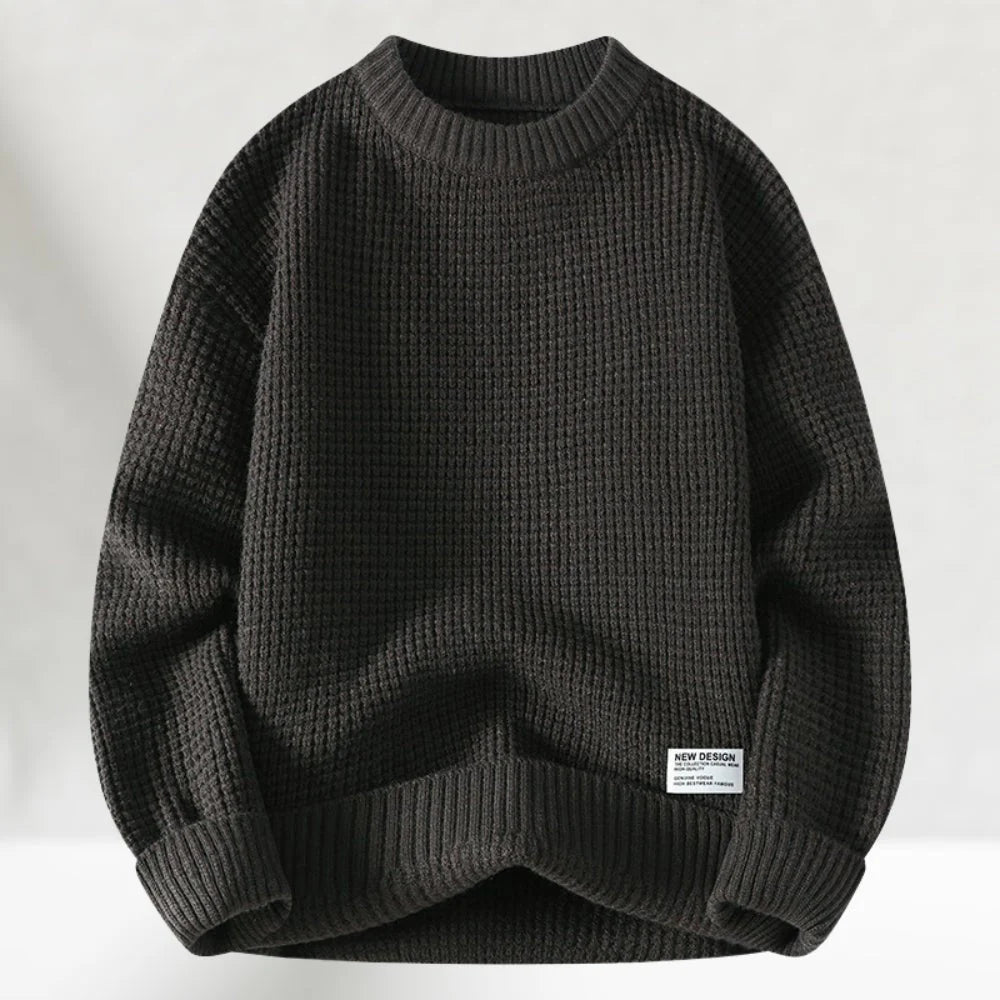 NOUVEAU RICHE Gestrickter Herren Winterpullover Warm Lässig Kombinierbar Dunkelgrau
