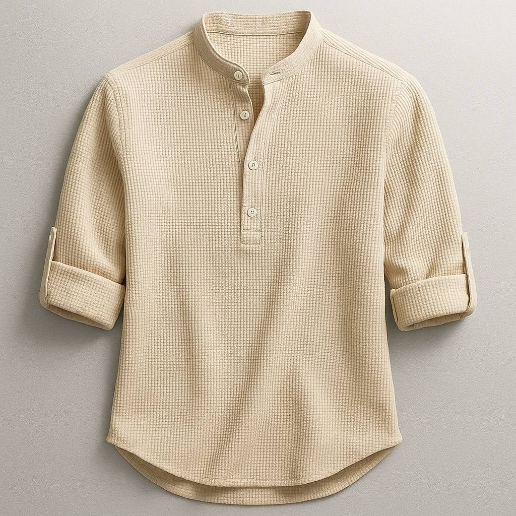 NOUVEAU RICHE Hommes | Zeitloses und stilvolles Premium Baumwollhemd Khaki