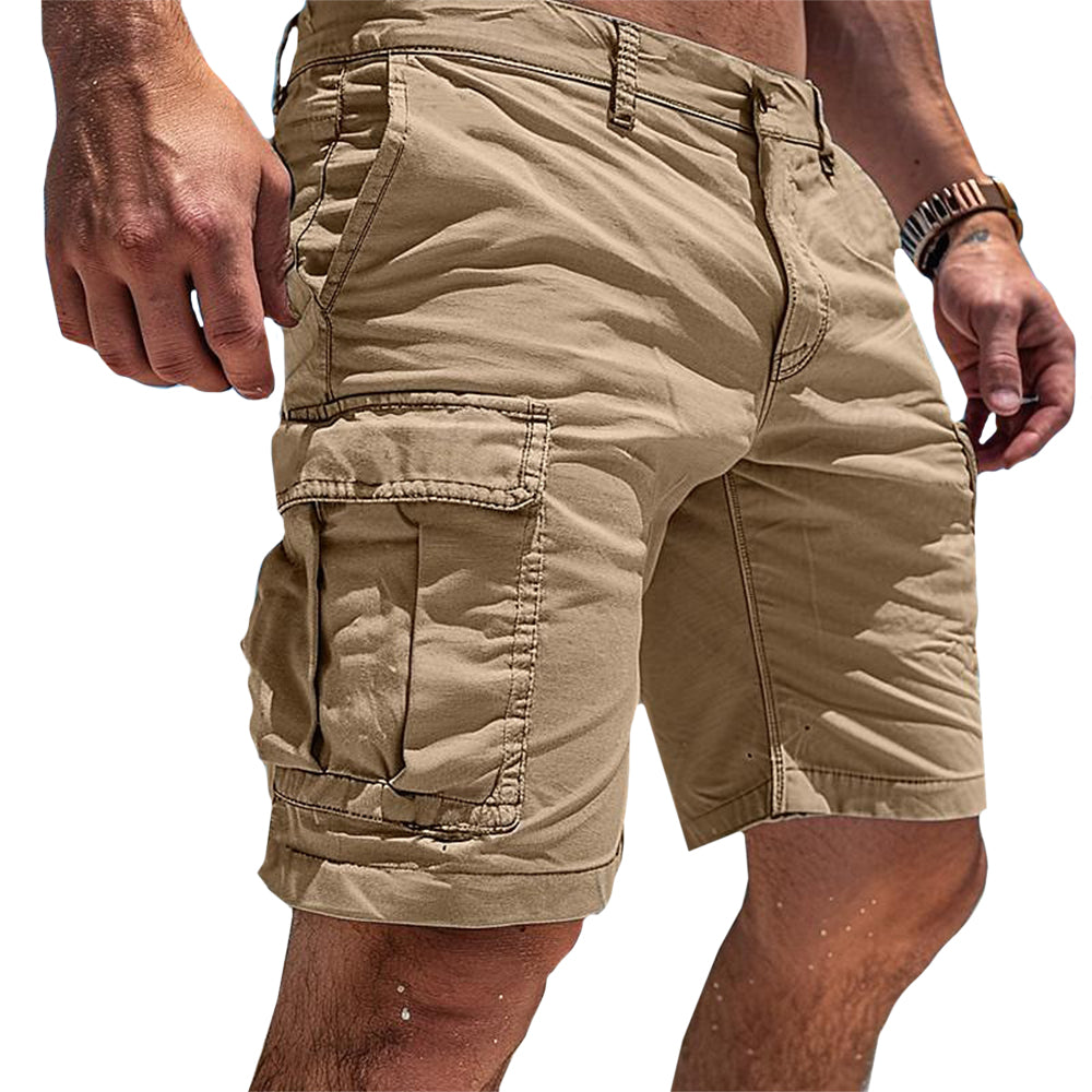 NOUVEAU RICHE Baumwoll-Cargoshorts Herren Leicht Atmungsaktiv Mit Taschen Beige