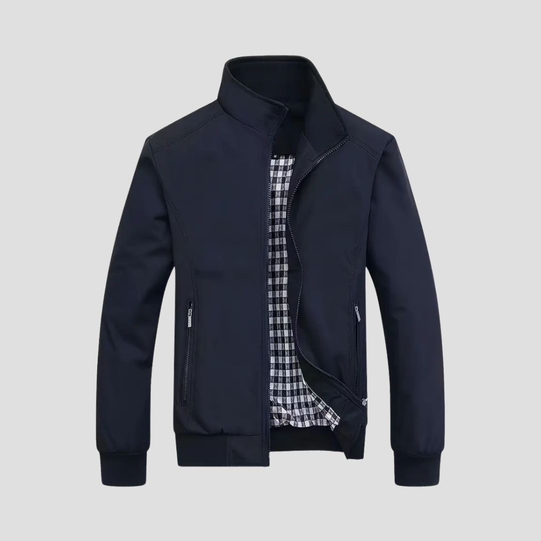 NOUVEAU RICHE Freizeitjacke Leicht Gewebe Taillierter Schnitt Alltagslook Marineblau