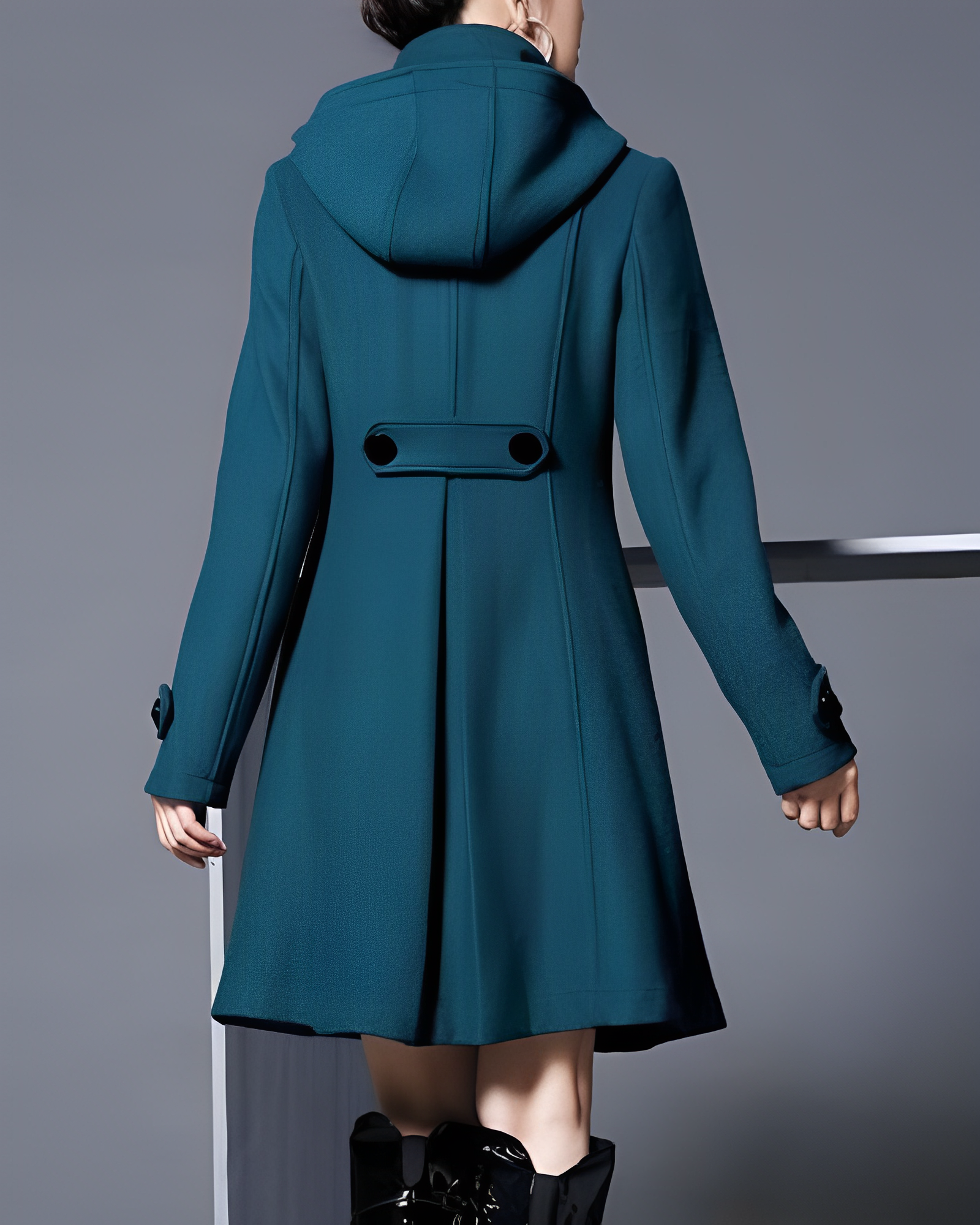 NOUVEAU RICHE Mantel Mit Seitentaschen Winddicht Wetterfest Alltagsnutzen - Winterjacke - Wintermäntel Damen Schwarz