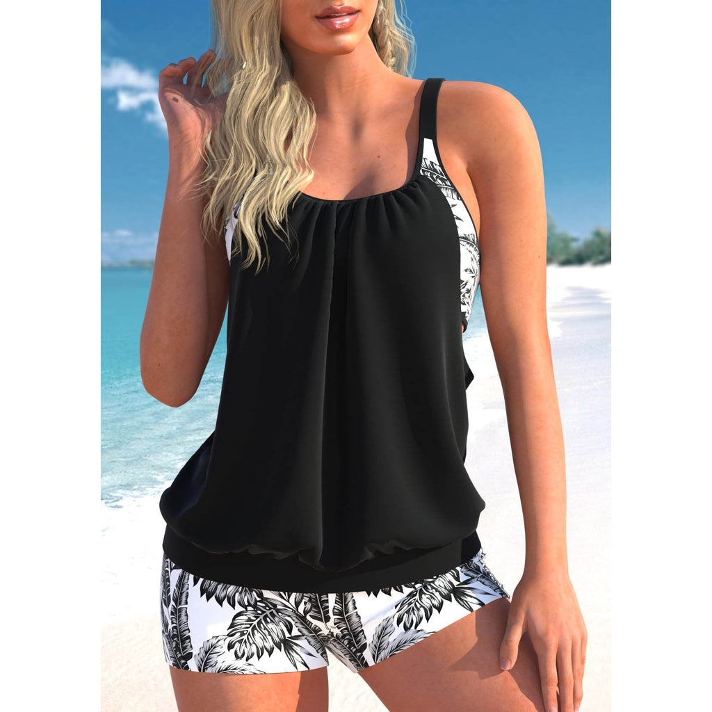 NOUVEAU RICHE Tasana | Damen Tankini – Exklusives Zweiteiler-Design, Perfekte Passform & Figurumschmeichelnder Komfort Schwarz