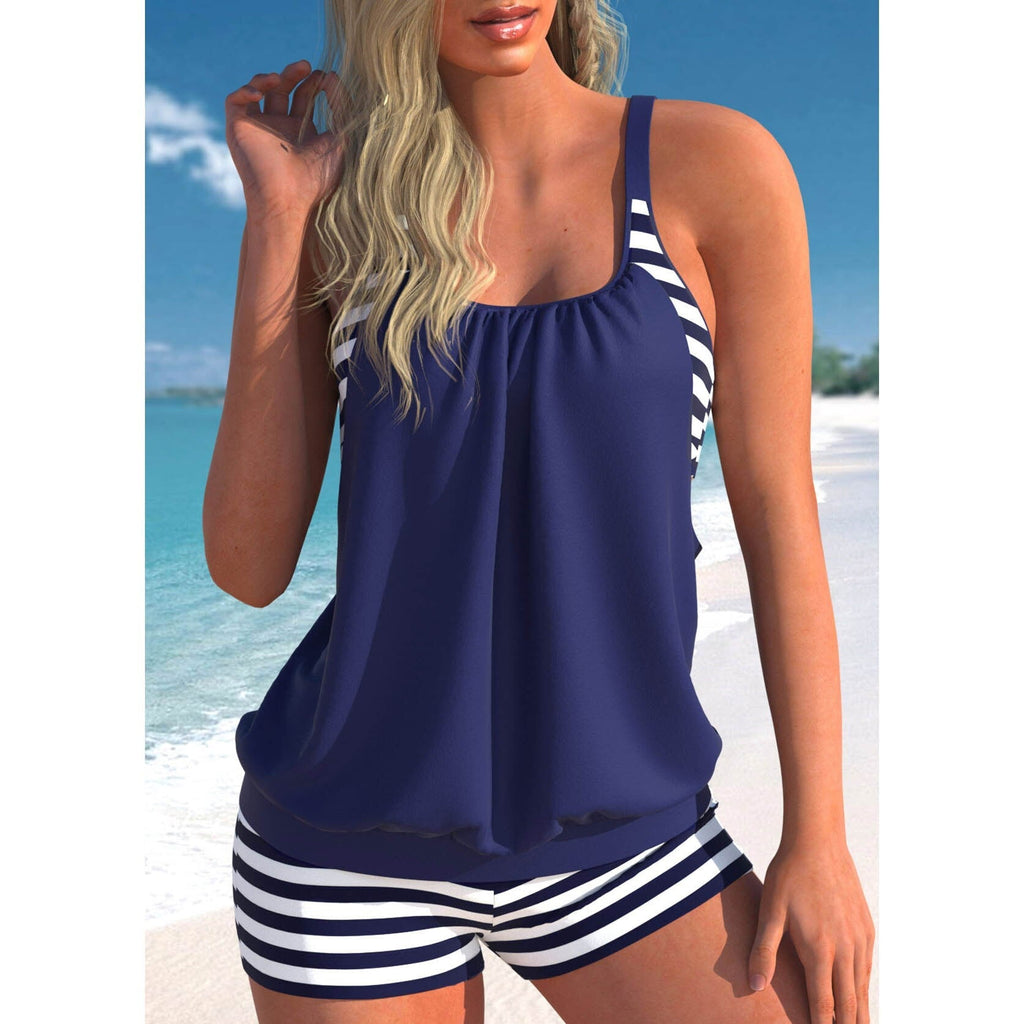 NOUVEAU RICHE Tasana | Damen Tankini – Exklusives Zweiteiler-Design, Perfekte Passform & Figurumschmeichelnder Komfort Blau