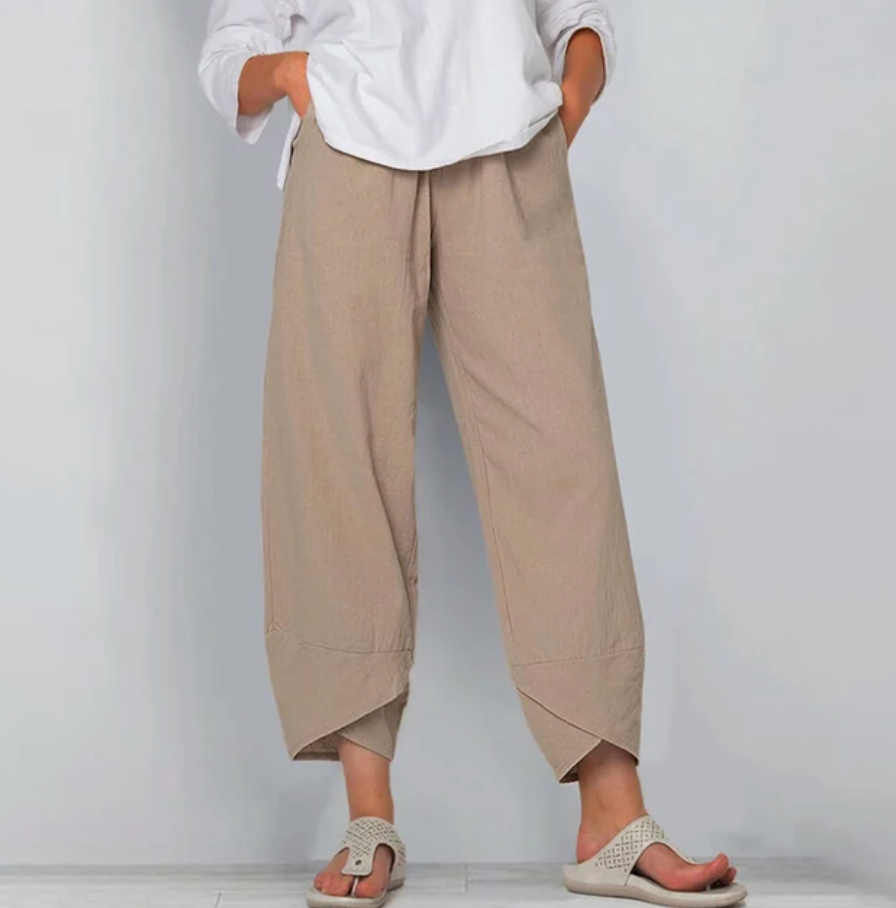 NOUVEAU RICHE Leichte Hose Mit Komfort Für Alltag Und Freizeit Stilvoll Khaki