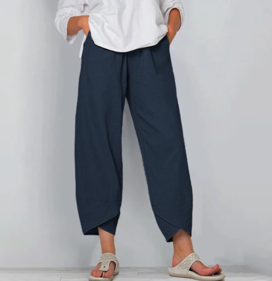 NOUVEAU RICHE Leichte Hose Mit Komfort Für Alltag Und Freizeit Stilvoll Blau