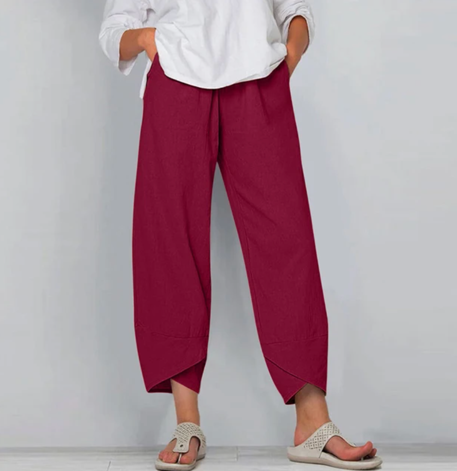 NOUVEAU RICHE Leichte Hose Mit Komfort Für Alltag Und Freizeit Stilvoll Rot