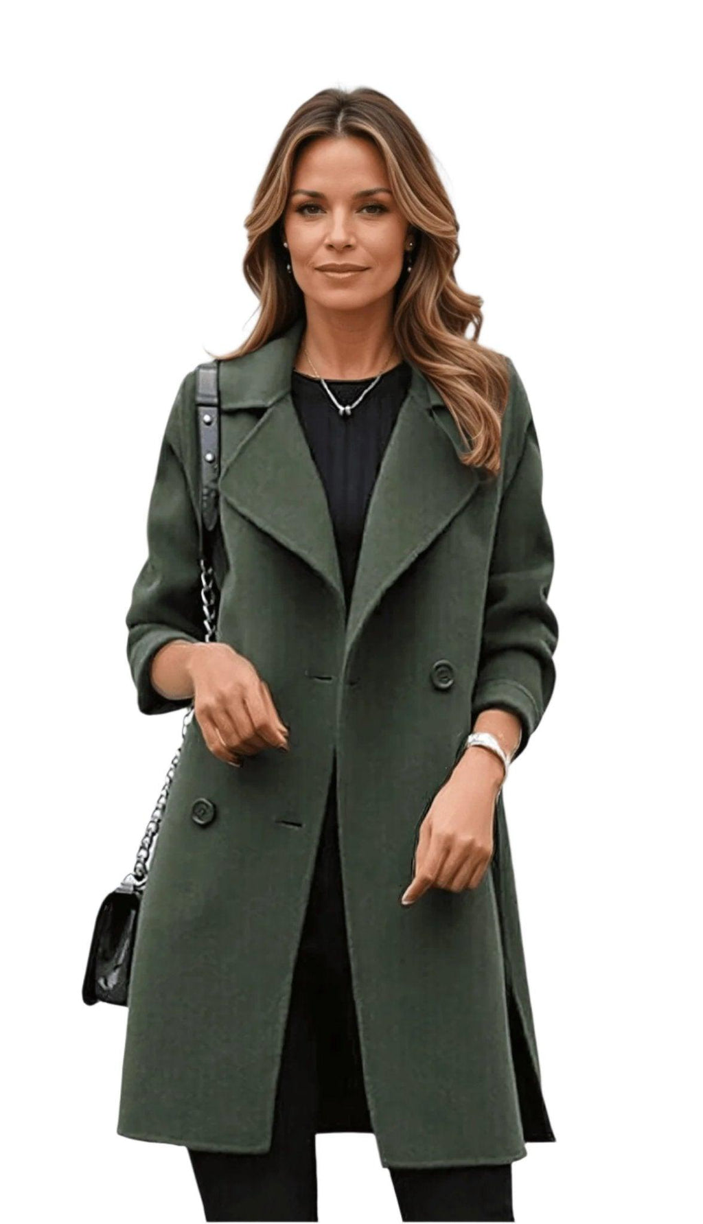 NOUVEAU RICHE Damen Zweireihiger Trenchcoat Mit Struktur Und Stilvoll