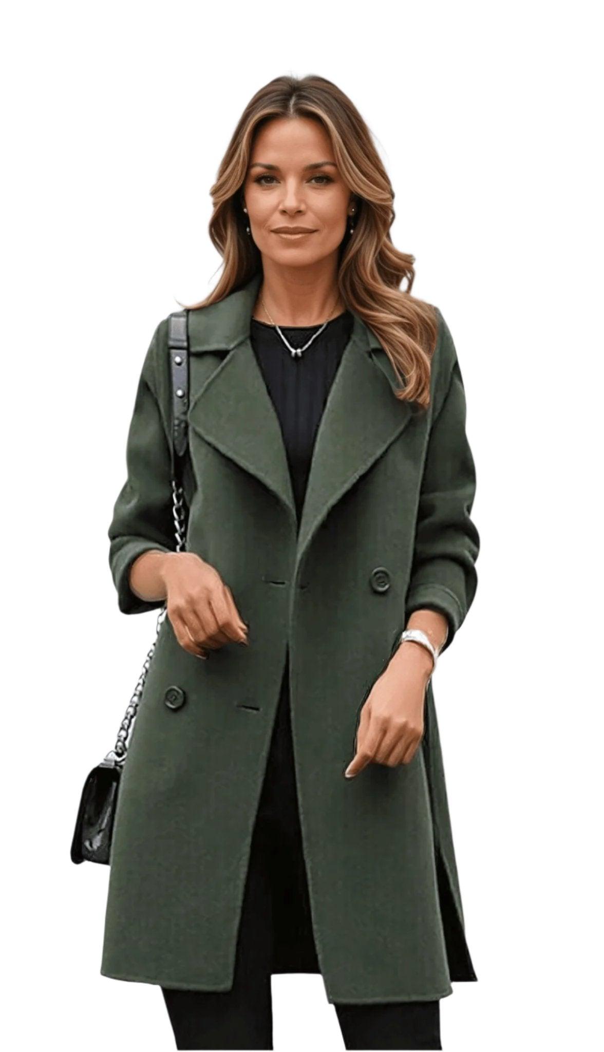 NOUVEAU RICHE Damen Zweireihiger Trenchcoat Mit Struktur Und Stilvoll
