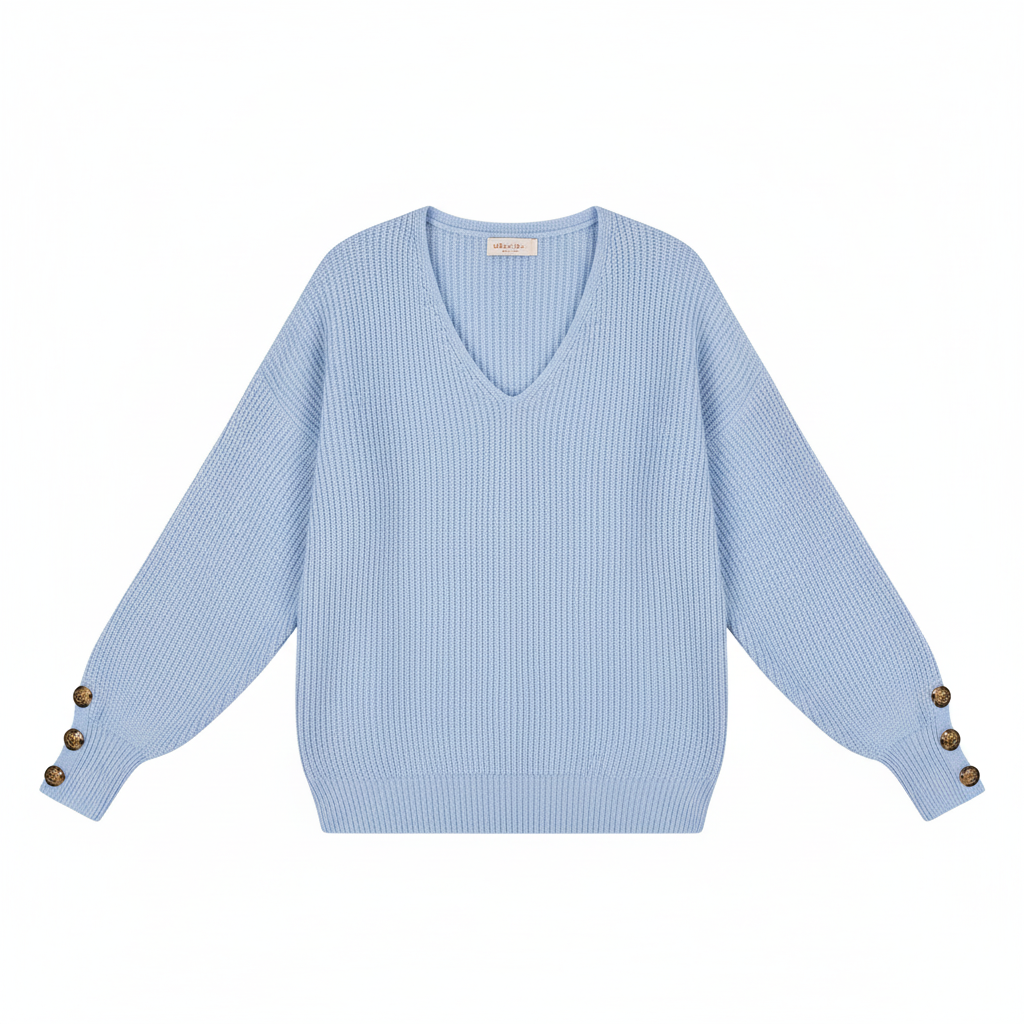 NOUVEAU RICHE Damen V-Ausschnitt Strickpullover – Weicher Strick & Elegantes Design