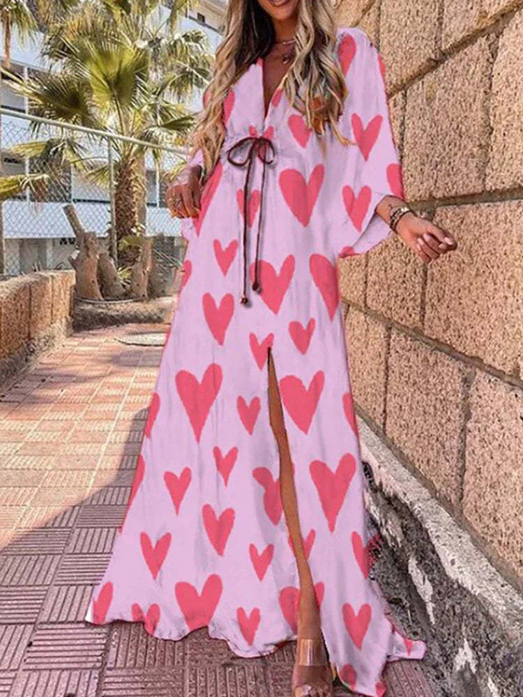 NOUVEAU RICHE Bedrucktes Strandkleid Mit Kunstvollen Mustern Und Schmeichelnder Silhouette Für Eleganten Strandlook Rosa