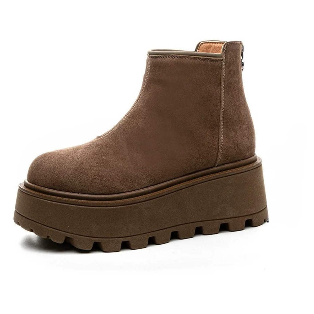 Frauen Schnee Stiefel Wildleder Echtes Leder Kuh Keil Winter