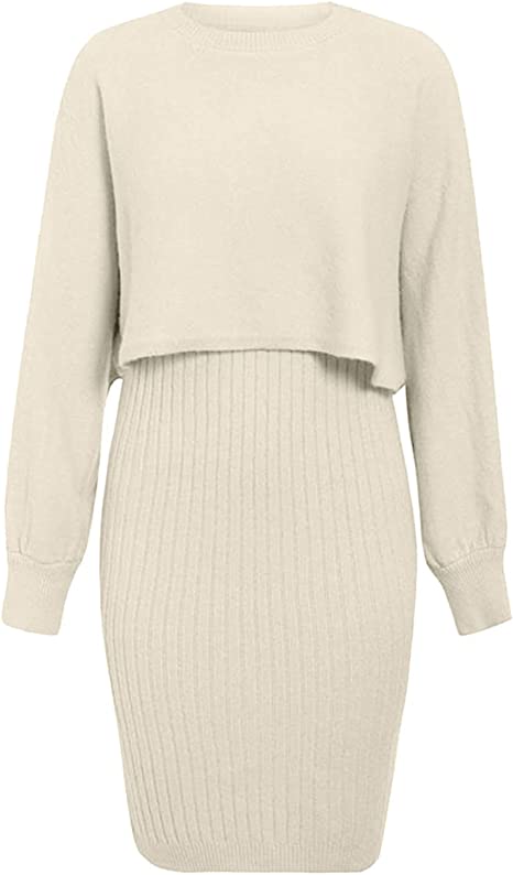 NOUVEAU RICHE Umstandsset – Umstandskleid mit Pullover, Stilvolles & Bequemes Set für Werdende Mütter, Dehnbar, Einheitsgrösse – Luna