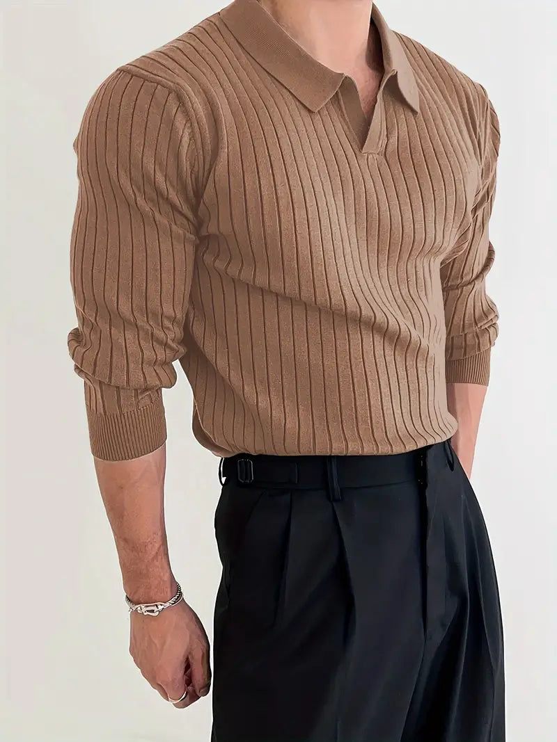 NOUVEAU RICHE Stylischer Herren Strickpullover Mit Modernem Design Hochwertigem Material Und Bequemem Tragekomfort Braun