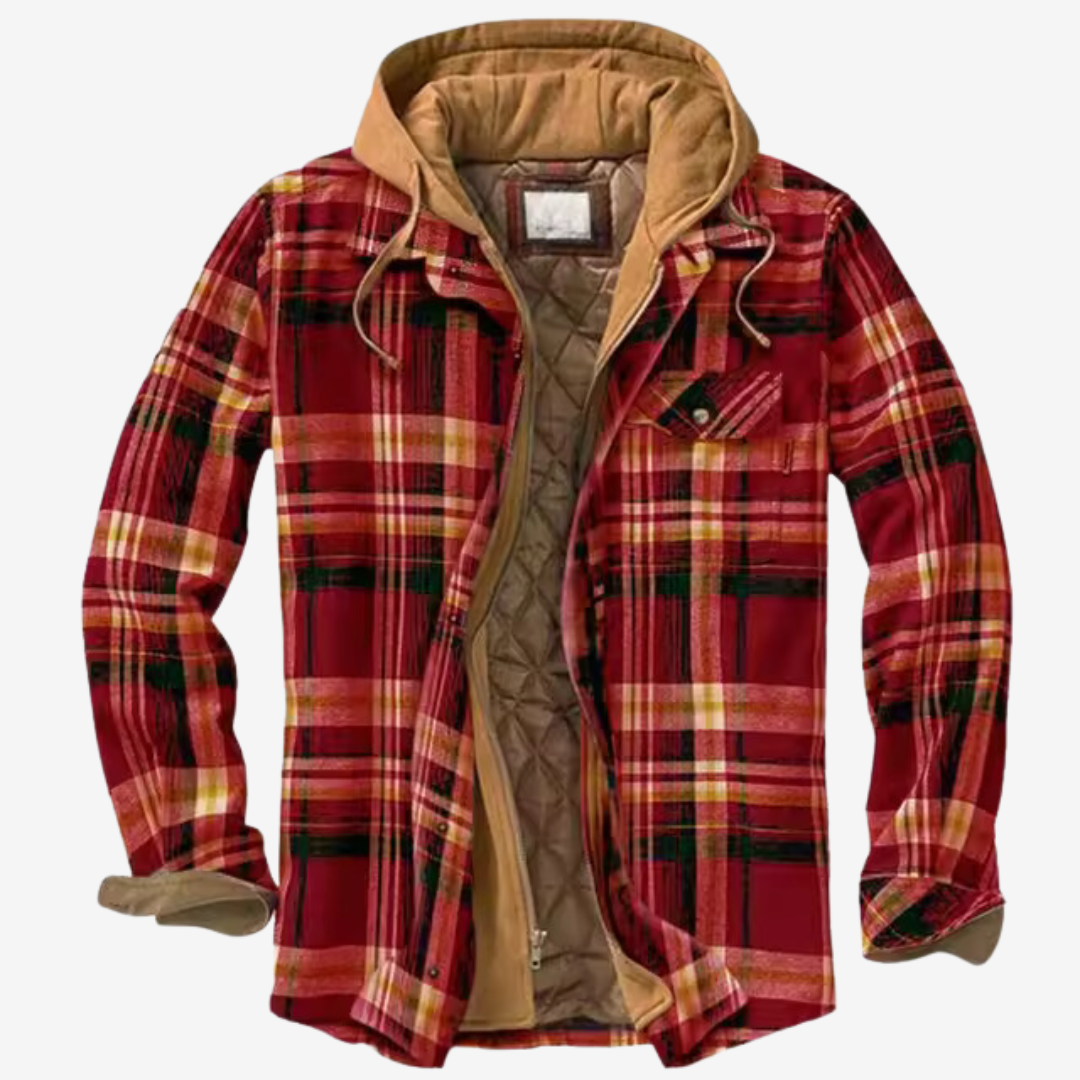 NOUVEAU RICHE Flanelljacke Für Herren Gemütlicher Stil Für Den Herbst Rot