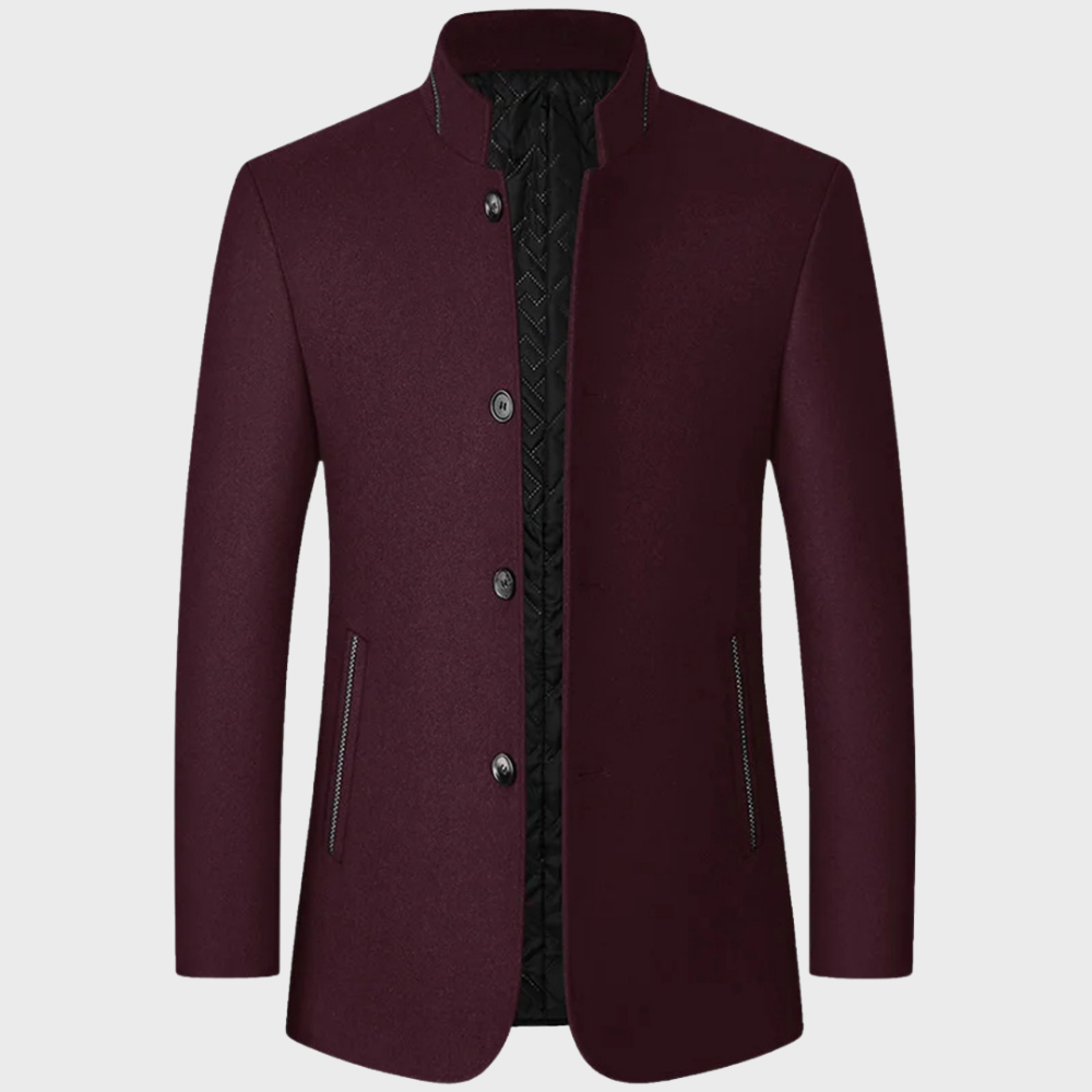 NOUVEAU RICHE Bequeme und Stylische Businessjacke für Herren mit Eleganter Passform Ideal für Büro und Geschäftliche Anlässe Weinrot