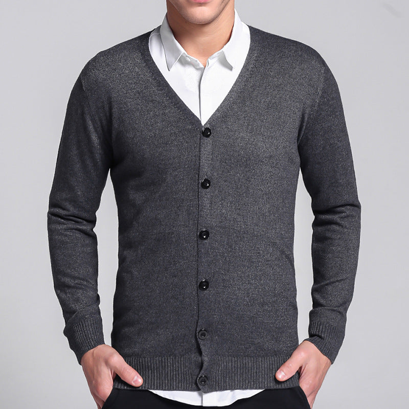 NOUVEAU RICHE Herren Strickjacke Mit Knopf Für Stil Und Komfort Dunkelgrau