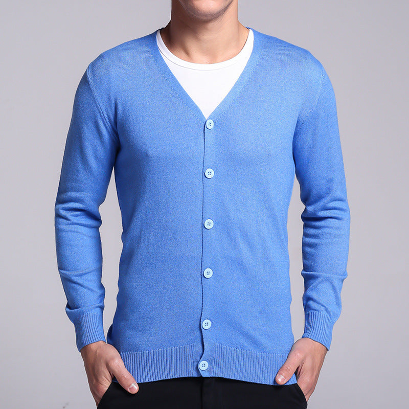 NOUVEAU RICHE Herren Strickjacke Mit Knopf Für Stil Und Komfort Blau