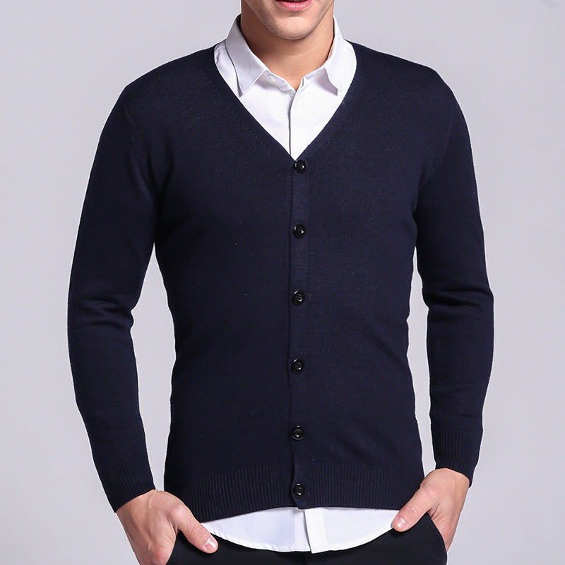 NOUVEAU RICHE Herren Strickjacke Mit Knopf Für Stil Und Komfort Dunkelblau