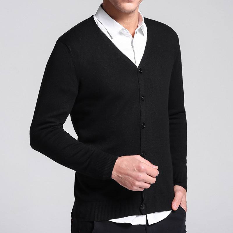 NOUVEAU RICHE Herren Strickjacke Mit Knopf Für Stil Und Komfort Schwarz