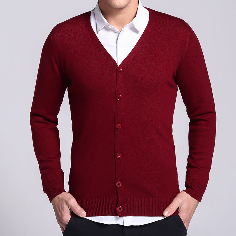 NOUVEAU RICHE Herren Strickjacke Mit Knopf Für Stil Und Komfort Rot