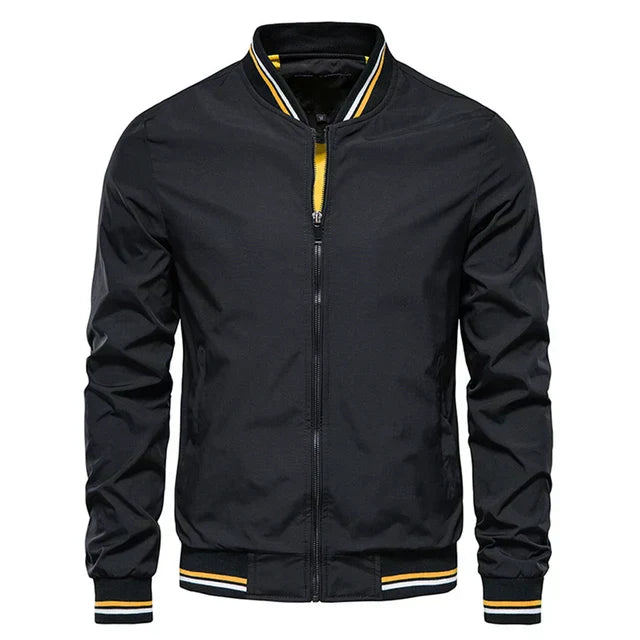 NOUVEAU RICHE Klassische Bomberjacke für Herren aus leichtem und strapazierfähigem Material für lässige Eleganz und Komfort in jeder Jahreszeit Schwarz