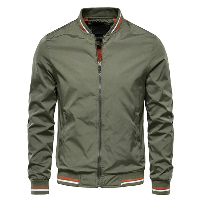 NOUVEAU RICHE Klassische Bomberjacke für Herren aus leichtem und strapazierfähigem Material für lässige Eleganz und Komfort in jeder Jahreszeit Grün