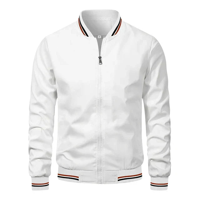 NOUVEAU RICHE Klassische Bomberjacke für Herren aus leichtem und strapazierfähigem Material für lässige Eleganz und Komfort in jeder Jahreszeit Weiß