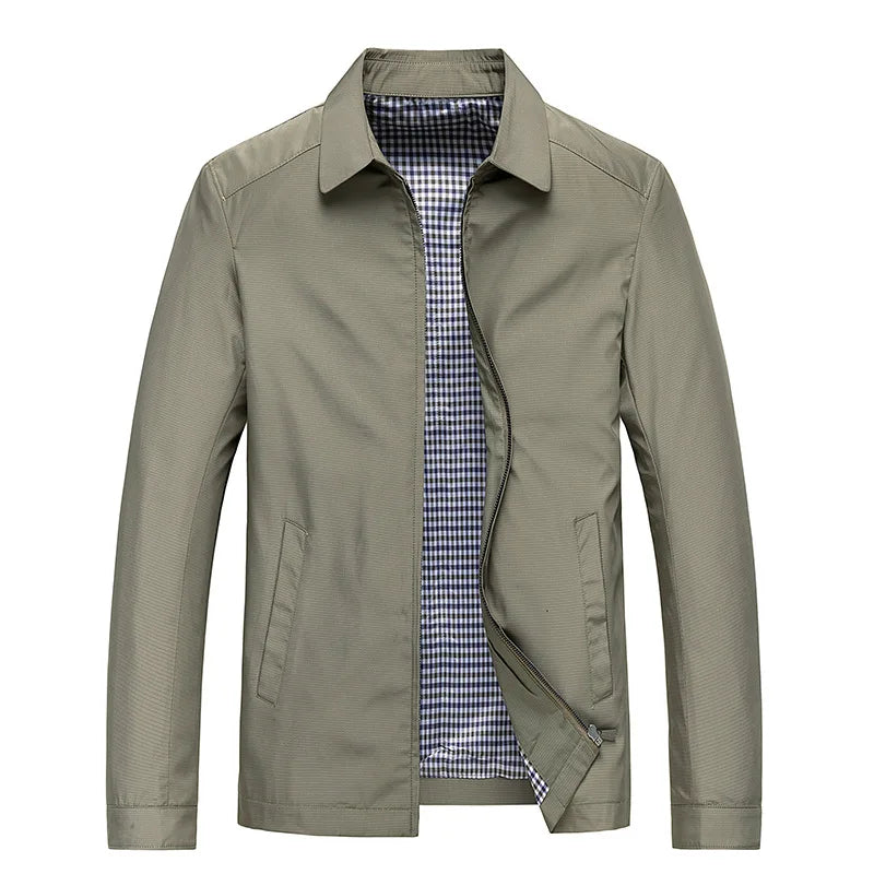 NOUVEAU RICHE Leichte Freizeitjacke für Herren Ideal für Übergangszeiten Stilvolle und Funktionale Lösung für Den Alltag Khaki