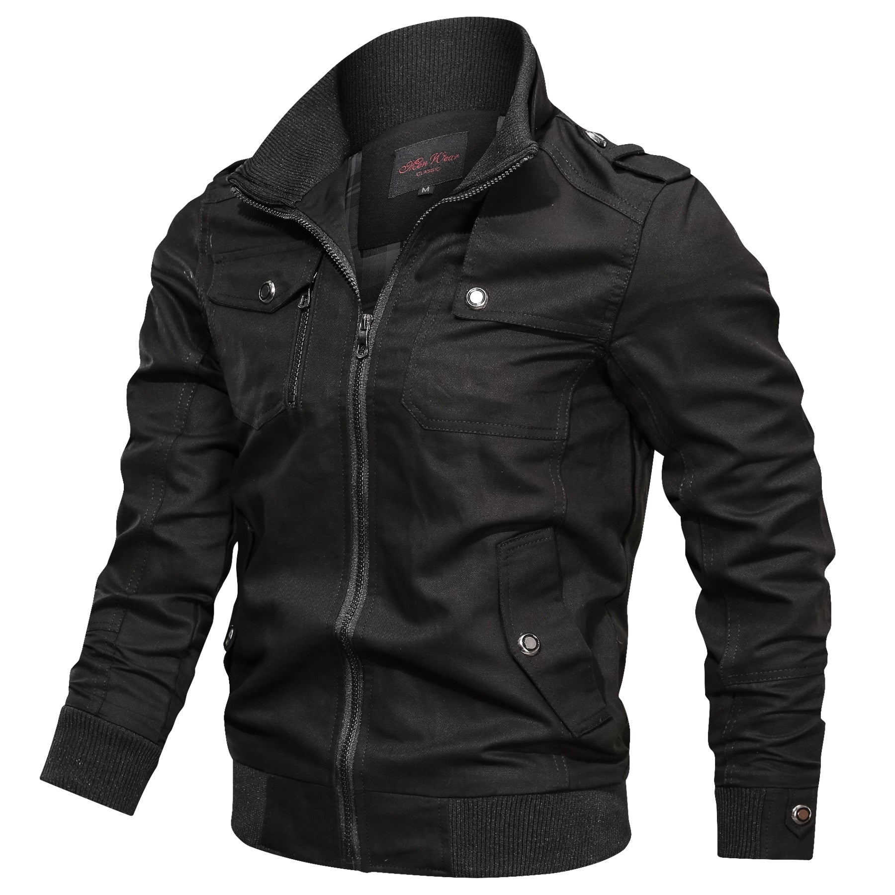 NOUVEAU RICHE Winddichte Herren Bomberjacke Für Stil Und Komfort Mit Wärmeschutz Schwarz