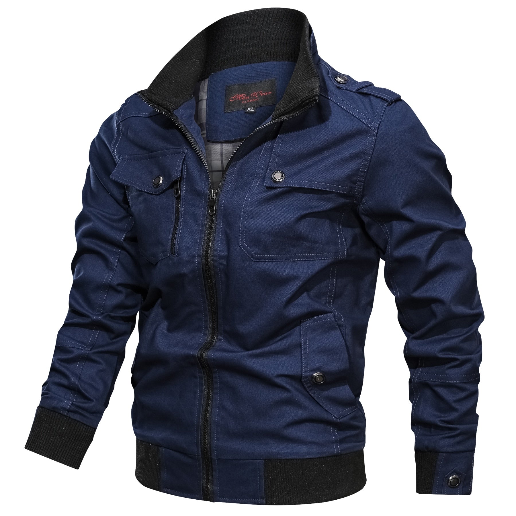 NOUVEAU RICHE Winddichte Herren Bomberjacke Für Stil Und Komfort Mit Wärmeschutz Blau