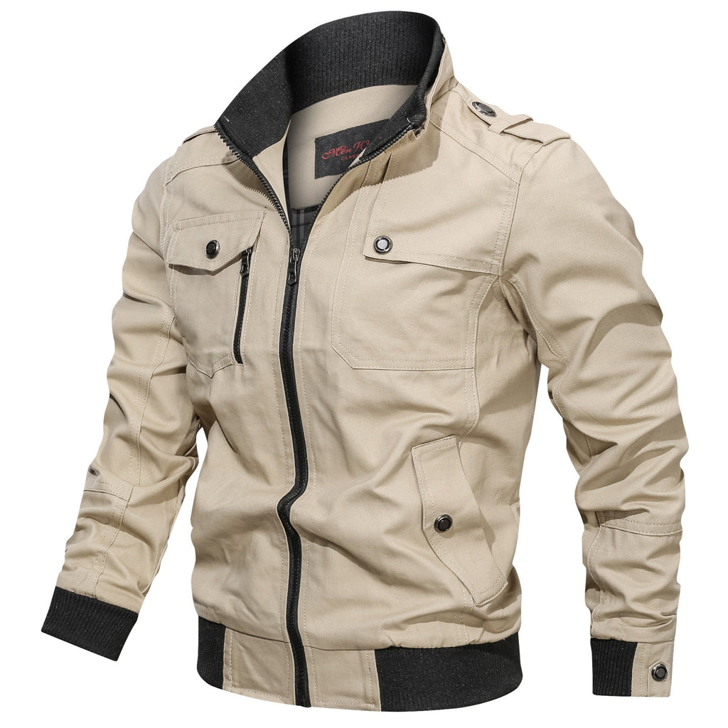 NOUVEAU RICHE Winddichte Herren Bomberjacke Für Stil Und Komfort Mit Wärmeschutz Beige
