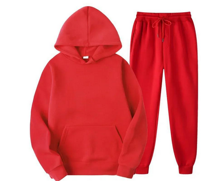NOUVEAU RICHE Jogger Sportset Komfortabler Hoodie Und Jogginghose Herren Rot