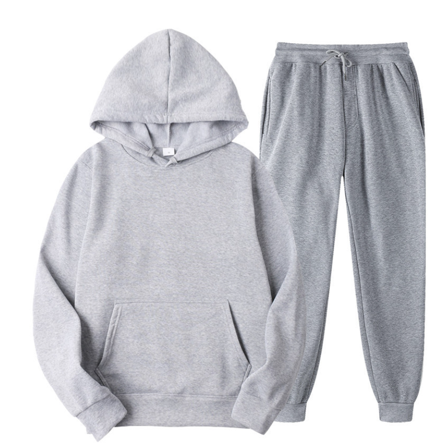 NOUVEAU RICHE Jogger Sportset Komfortabler Hoodie Und Jogginghose Herren Hellgrau