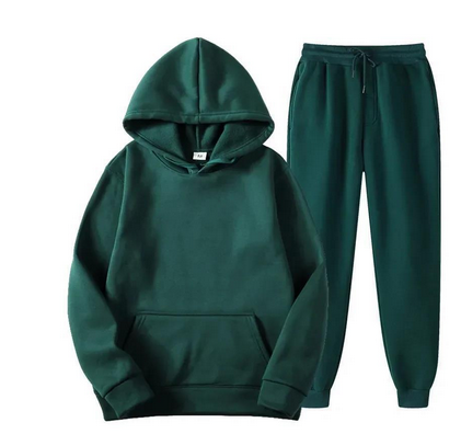 NOUVEAU RICHE Jogger Sportset Komfortabler Hoodie Und Jogginghose Herren Grün