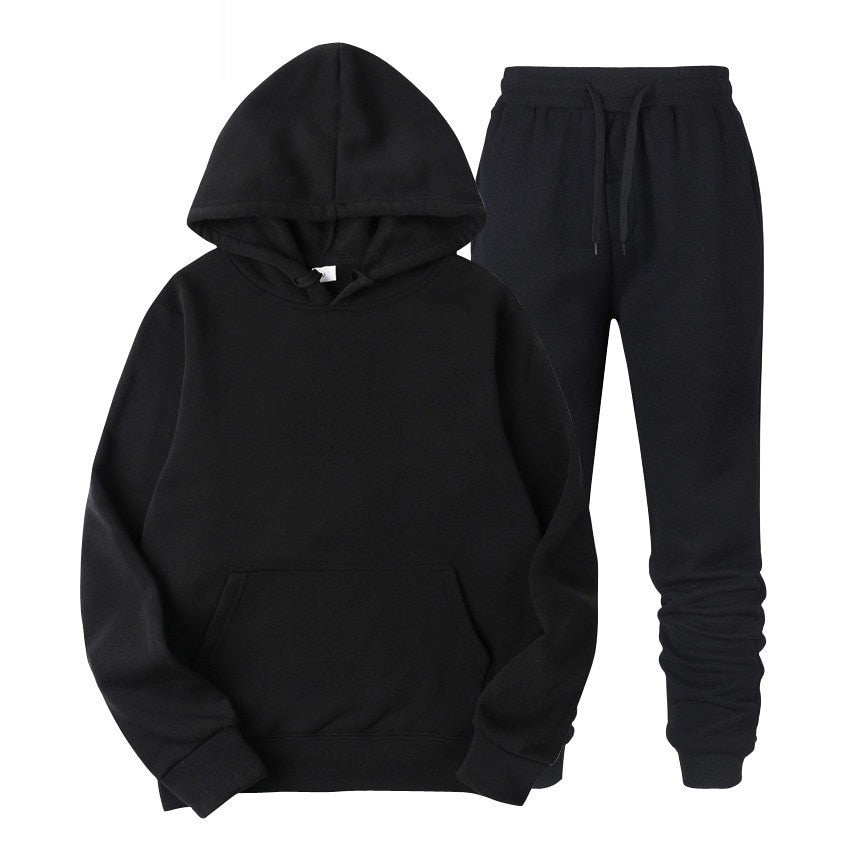 NOUVEAU RICHE Jogger Sportset Komfortabler Hoodie Und Jogginghose Herren Schwarz