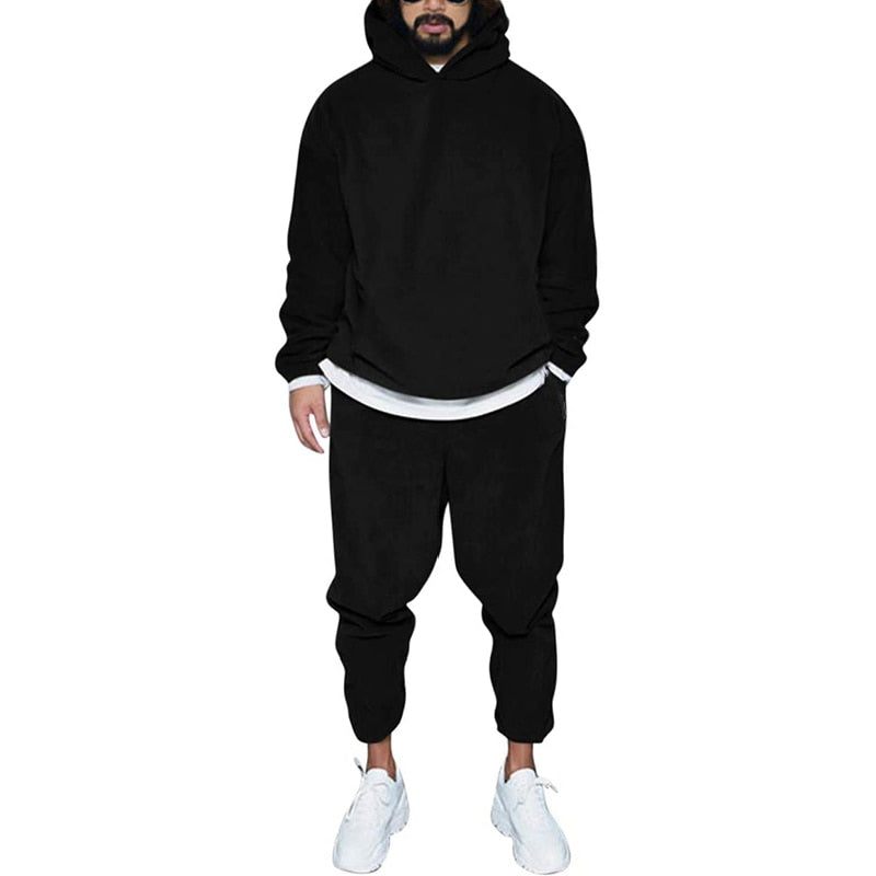 NOUVEAU RICHE Jogger Sportset Komfortabler Hoodie Und Jogginghose Herren