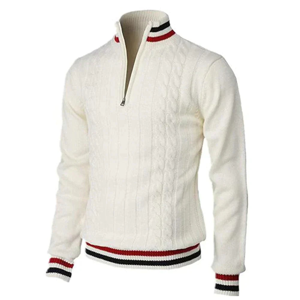 NOUVEAU RICHE Eleganter Herrenpullover für Stilvolle Anlässe und Komfort Weiß