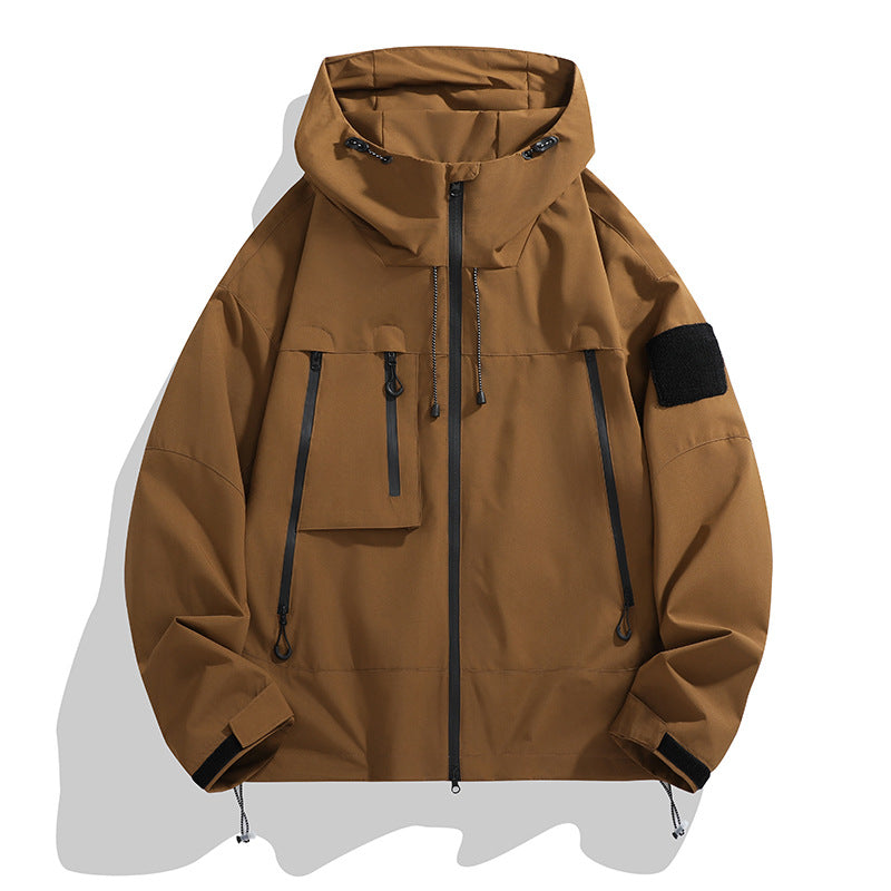 NOUVEAU RICHE Funktionelle Winddichte Cargojacke Für Herren Mit Stil Und Hoher Funktionalität Braun